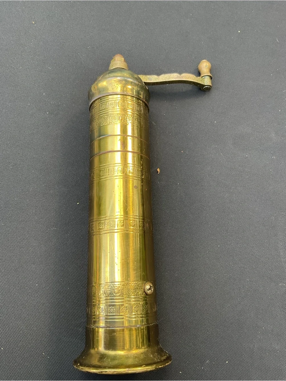 Vintage ATLAS Brass Pepper Mill Imports Greece 10” T